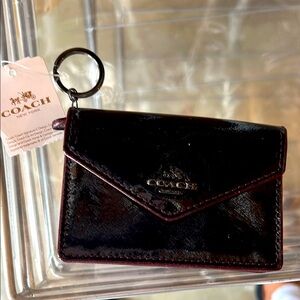 Coach burgundy  Leather Card Holder